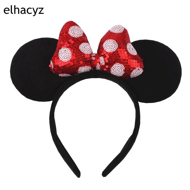 Big Classic Polka Dot Bow Minnie Mouse Ears Headband – Festival & Party Hairband for Women & Girls, Disney Trip Accessories