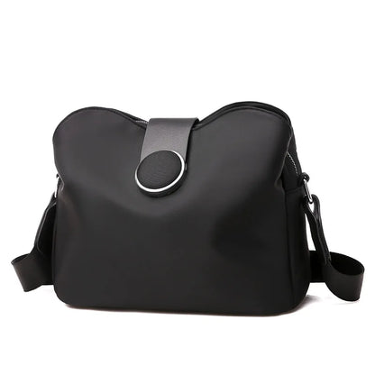 Vintage Waterproof Nylon Shoulder Bag for Women – Simple Crossbody Messenger Bag for Daily Use & Travel