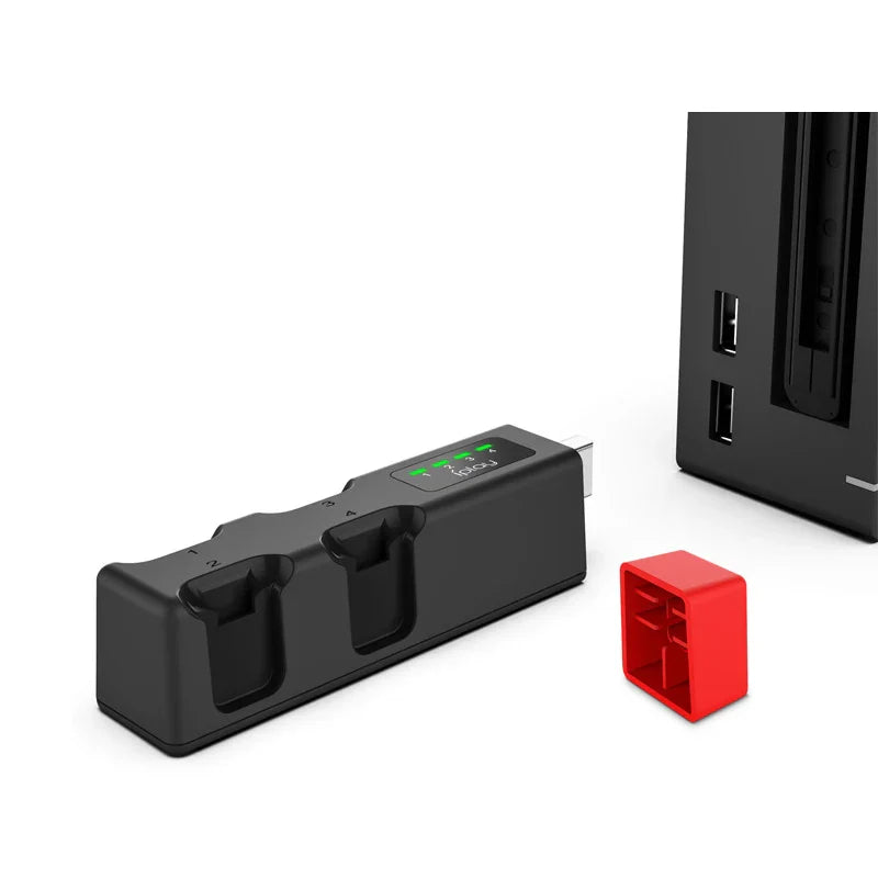 Portable Mini USB Hub & Wireless Charger — 4-Station Charging Base for Nintendo Switch Joy-Con Controllers