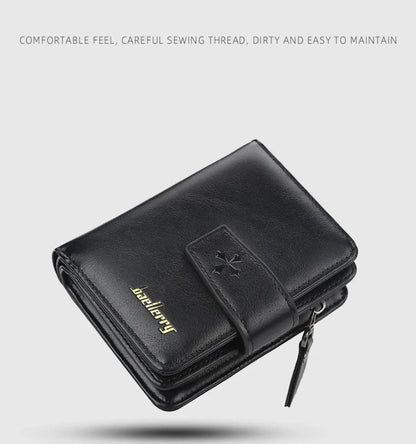 New Business Men’s Wallet — High-Quality PU Leather Zipper Card & Coin Holder, Vintage Male Purse