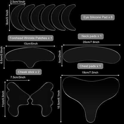 Reusable Anti-Wrinkle Silicone Skin Care Pads — Medical Grade Eye, Chin & Forehead Face Lifting Patches