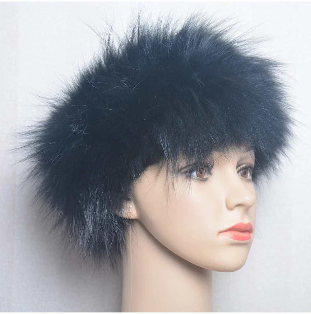 2025 Real Fox Fur Scarf and Headband – Luxury Winter Neck Warmer for Women, 100% Natural Fur, Elastic Ring Muffler