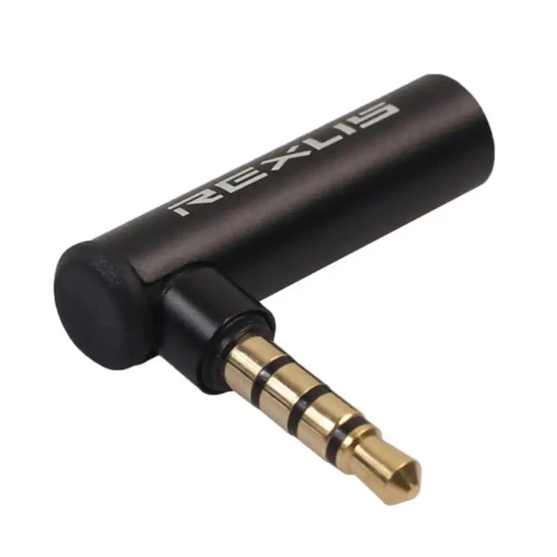 3.5mm Male to Female Right Angle Audio Adapter – 90° Headphone Mic Jack for Android, iPhone, PC & Laptop