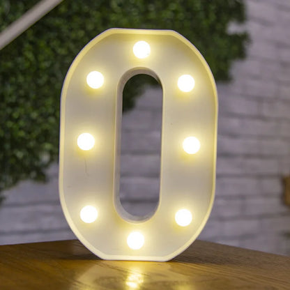 Alphabet & Number LED Lamp Night Light – Warm Battery-Powered Luminous Letter Light for Home, Wedding, Birthday & Party Decoration