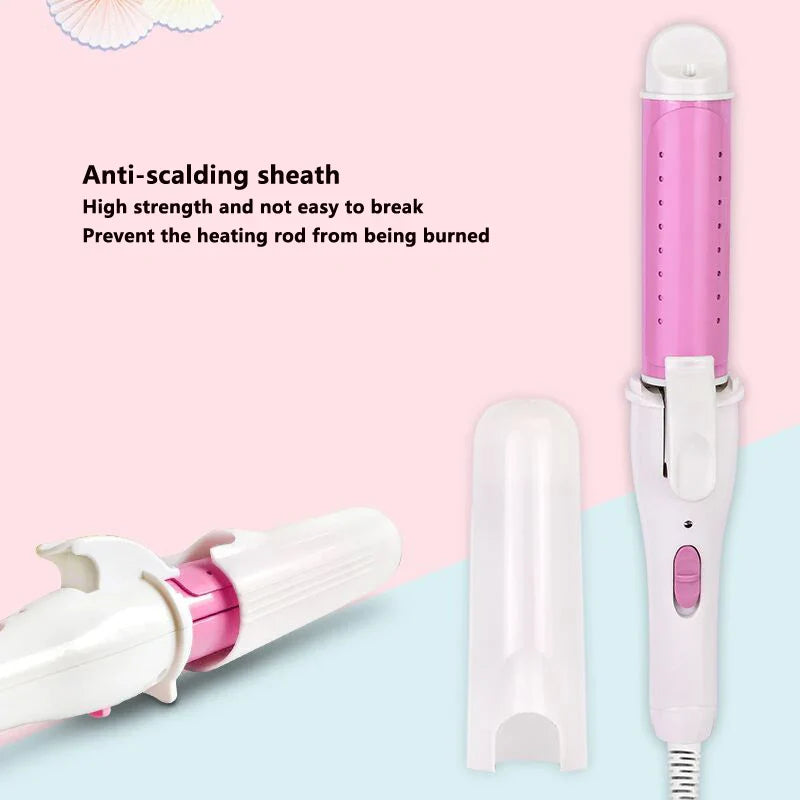 Professional Electric Hair Curler – 9-38mm Temperature Adjustable Curling Iron Wand with LCD Display