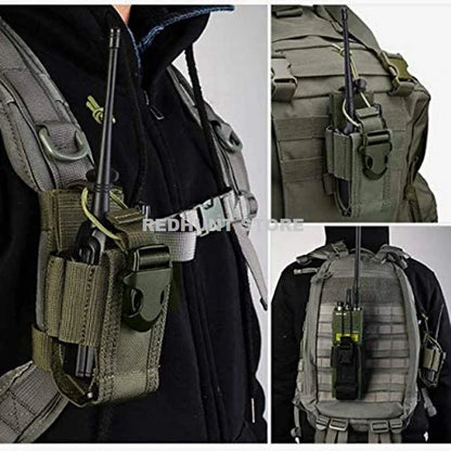 Adjustable Tactical Radio Holder Bag: Molle Two Way Radio Holster Pouch - Nylon Duty Military Storage Case for Walkie Talkie