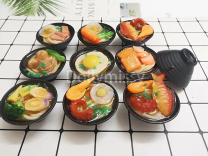 2PCS 1:6 Scale Miniature Japanese Seafood Noodles – Dollhouse Pretend Food for Blythe, Barbie, BJD & 1/6 Dolls Accessories