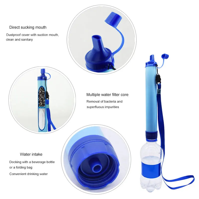 Greenlife Outdoor Survival Water Filter Straw - Emergency Direct Drinking Water Filtering Tool, Individual Portable Purifier