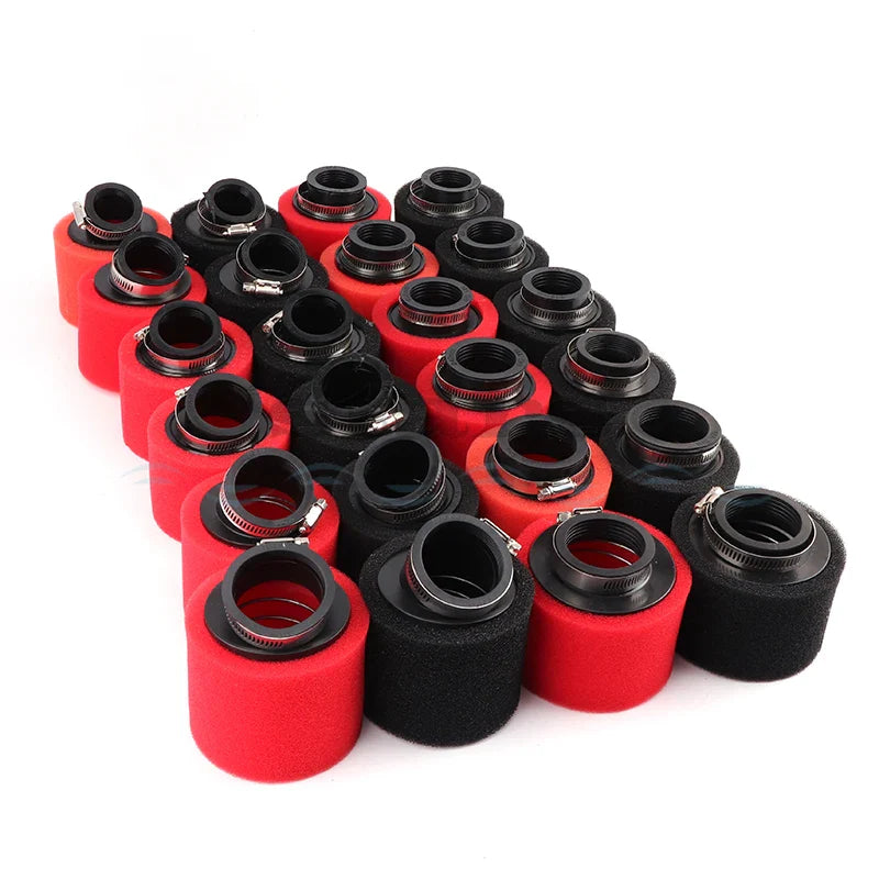 35–60mm Foam Air Filter – Red Elbow Neck Sponge Cleaner for Scooter, Dirt Bike, Motorcycle | Kayo BSE Compatible
