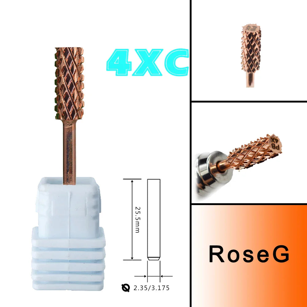 RolinStar 5.35 Small Barrel Silver Tungsten Steel Carbide Nail Drill Bits – Milling Cutter German Accessories