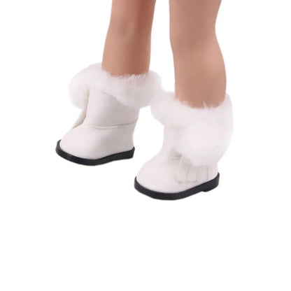5CM Doll Snow Boots – Pop Plush Canvas Shoes for 14.5" Dolls, 32-36CM Paola Reina & 20CM Cotton Dolls Accessories