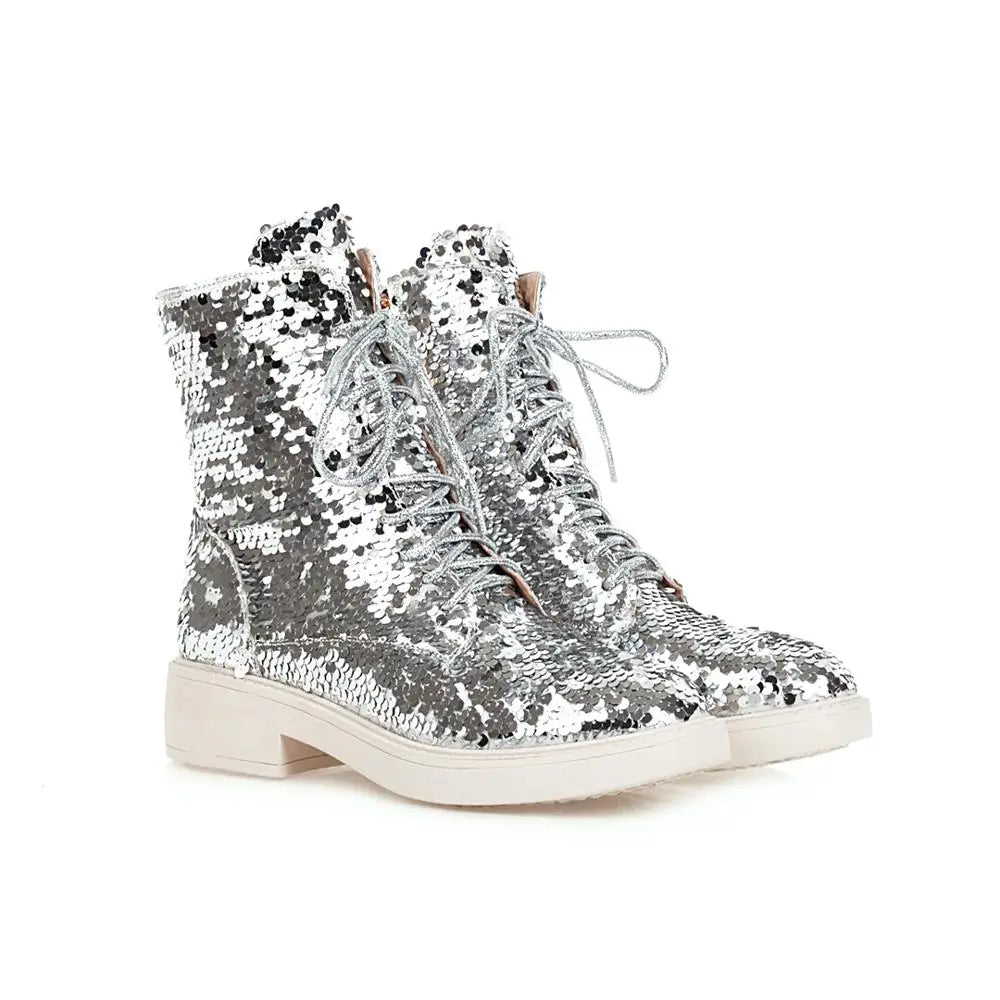 Women’s Color-Changing Sequin Boots - Magical Multi-Color Autumn & Winter Fashion Shoes