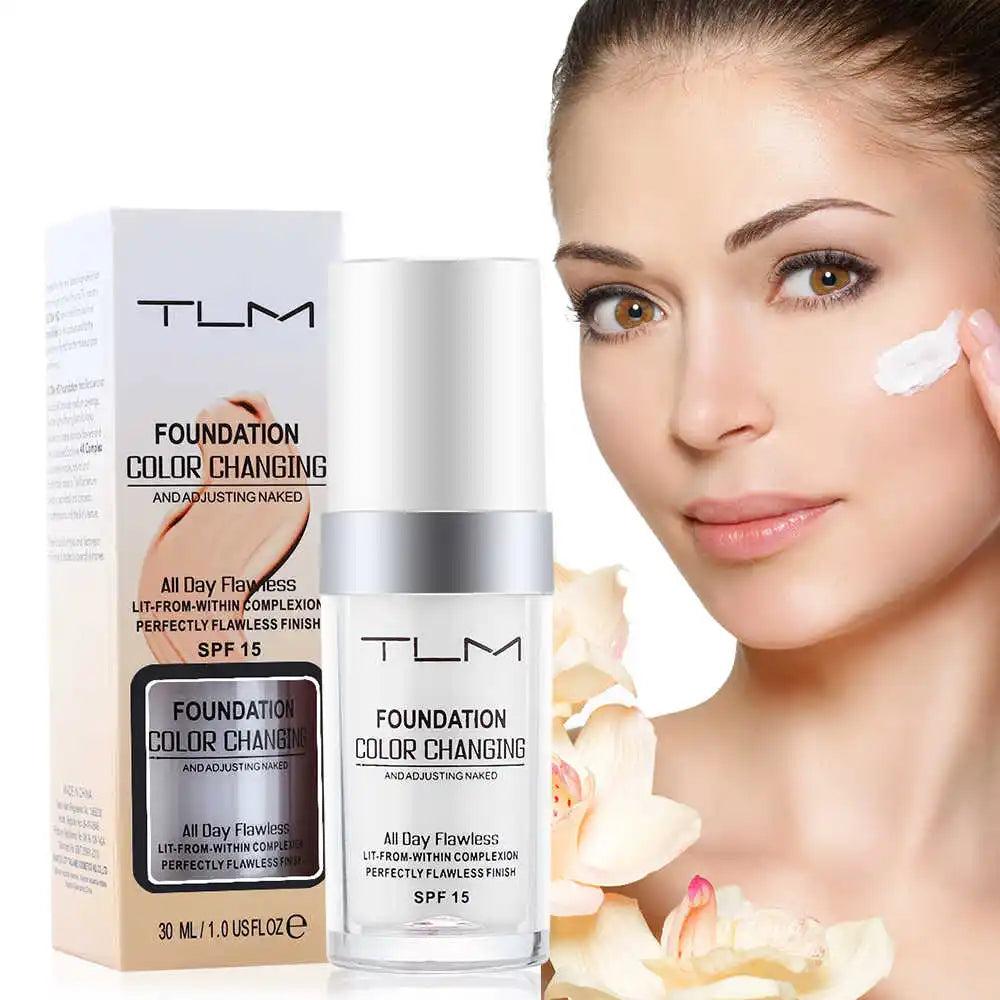 TLM Magic Color Changing Foundation – Liquid Soft Matte, Long-Lasting & Hydrating Makeup Base