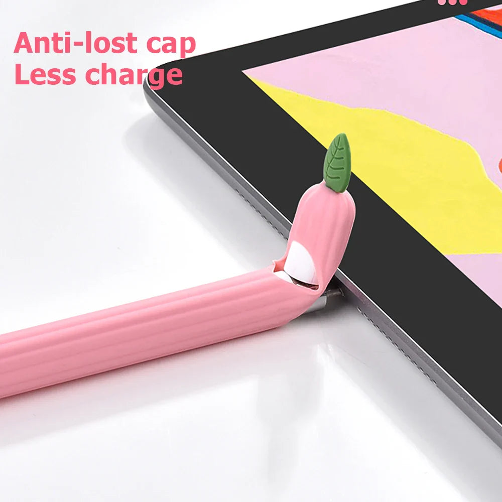 Cute Fruits Silicone Case for Apple Pencil – Protective Cover for 1st and 2nd Generation Apple Pencil – Vegetable-Themed Silicone Cases