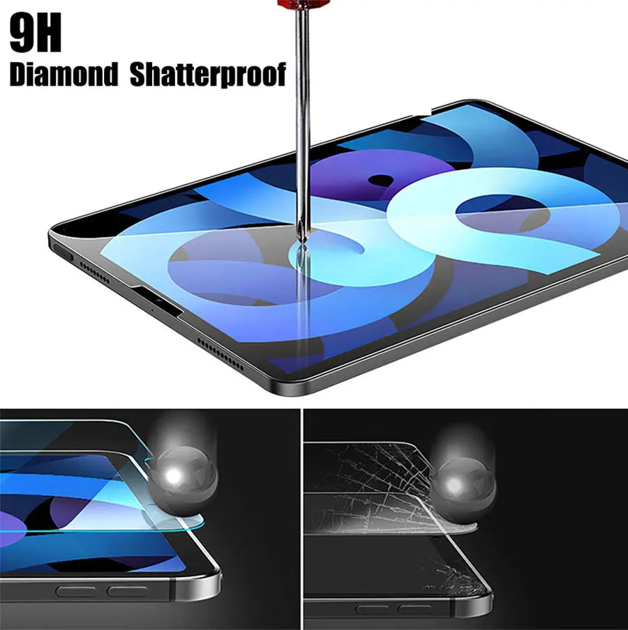2PCS Tempered Glass Screen Protector for iPad Pro 11/12.9, Air 4/3/2, Mini 6/5/4/3 (2021/2024 Models)