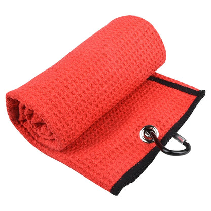 40x60cm Golf Towel with Hook: Microfiber Fabric in 5 Colors - Essential Golf Accessories for Enthusiasts, Duty Clip Carabiner Included