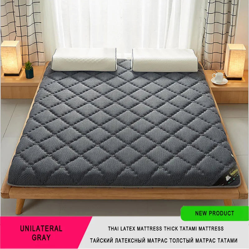 6/10cm Thai Natural Latex Floor Mattress – Foldable Tatami Mat with 95D Filling & Cotton Cover, Slow Rebound Comfort