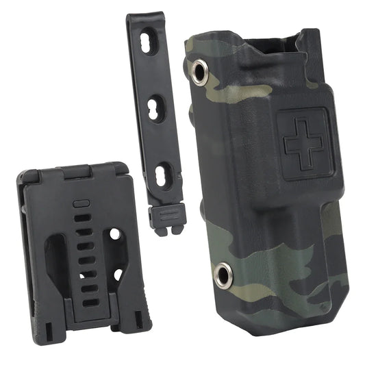 Tactical Tourniquet Pouch - EDC First Aid Holder with Belt Clip & K Sheath