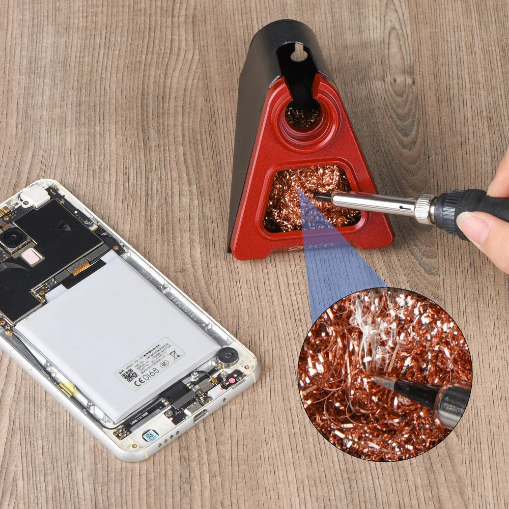 JCD 820 Aluminum Alloy Soldering Iron Stand – Electric Holder with Copper Cleaning Ball & RMA Flux