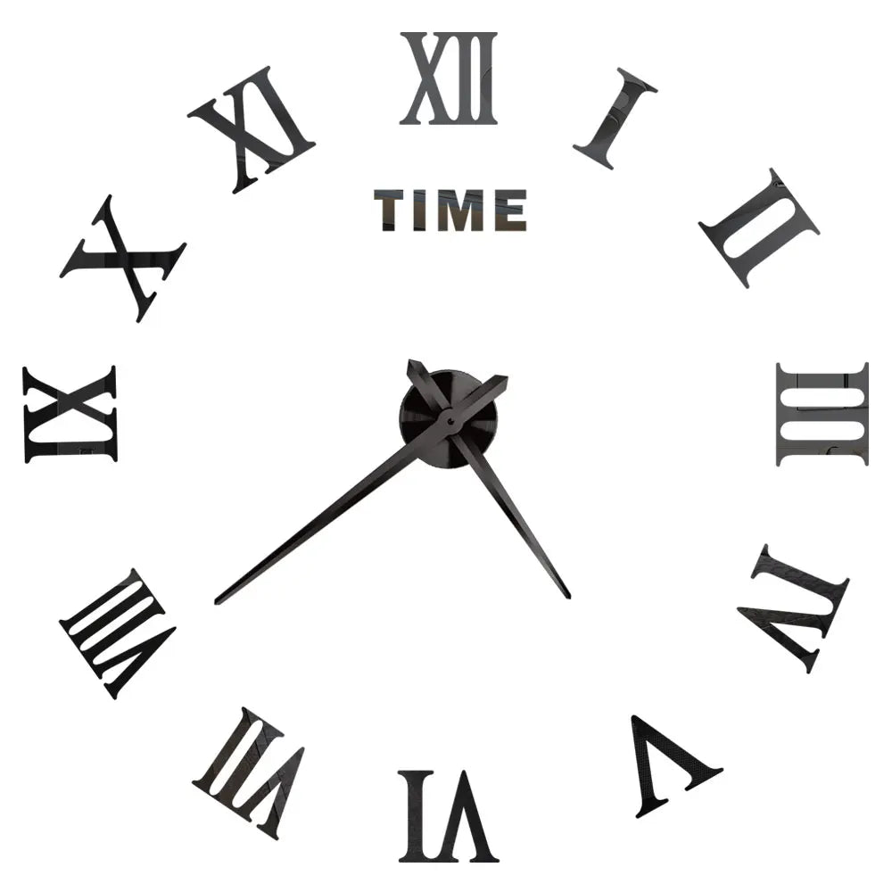 3D DIY Wall Clock - Modern Acrylic Mirror Sticker Quartz Clock For Living Room Decor With Silent Movement