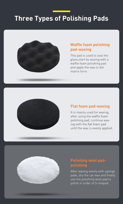 Baseus Wireless Car Polisher — Cordless Electric Waxing & Polishing Machine with Adjustable Speed for Auto Detailing