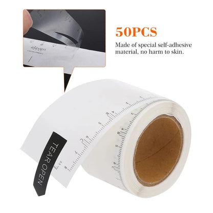 50pcs Disposable Microblading Ruler Guide Stickers – Permanent Eyebrow Makeup Tool