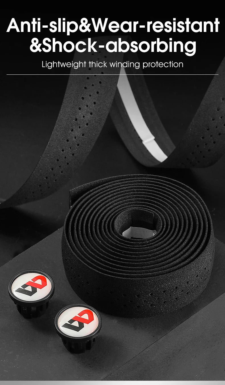 WEST BIKING EVA High Tenacity Handlebar Tape — Shock Absorbing Adhesive Bar Tape with Holes for Road Bikes