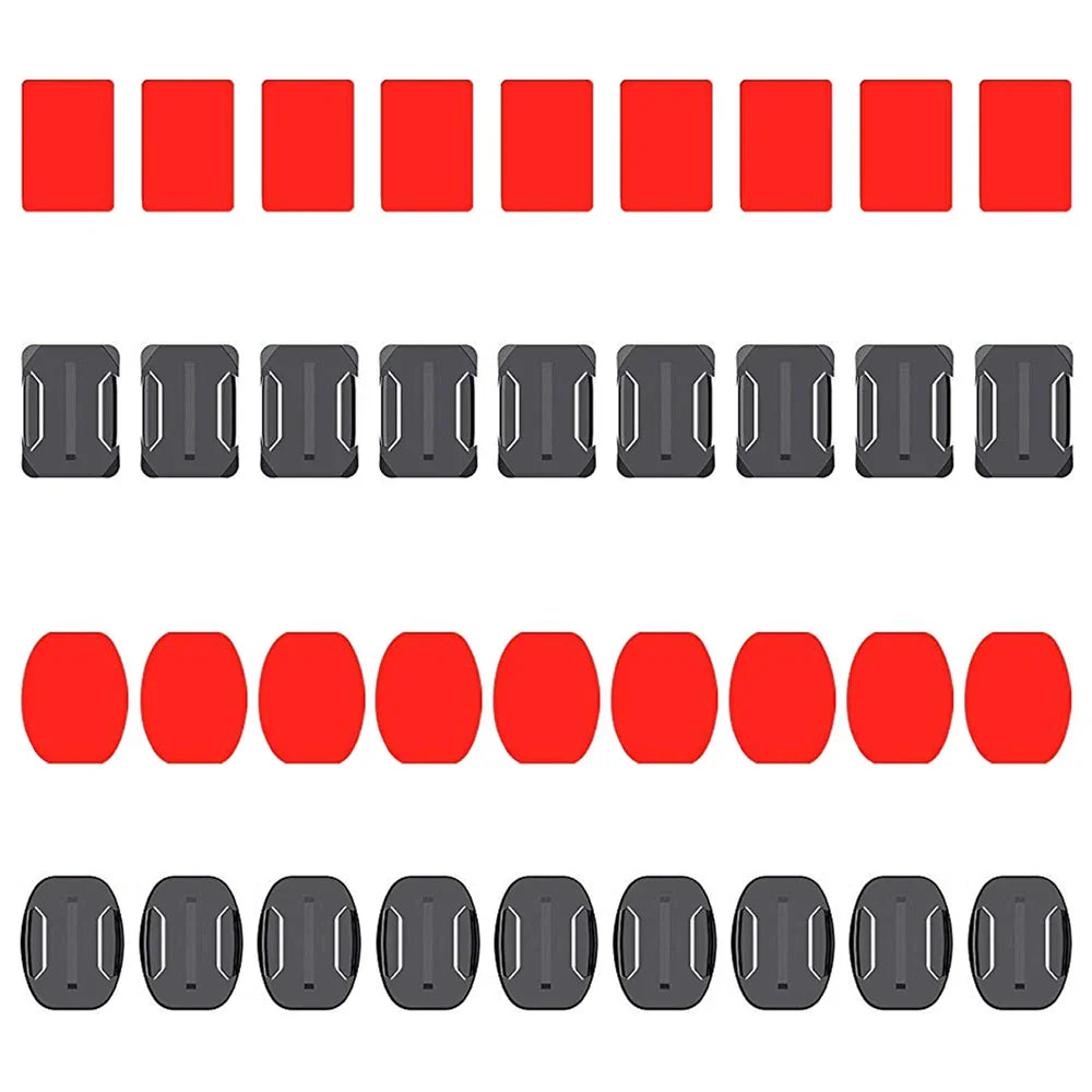 Flat & Curved Adhesive Mount Set for GoPro Hero 11/10/9/8 – Xiaomi Yi 4K, SJCAM Action Camera Mounting Stickers Accessories