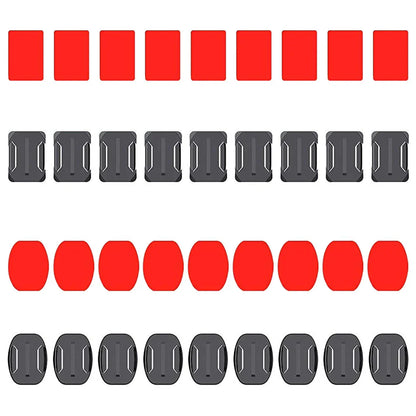 Flat & Curved Adhesive Mount Set for GoPro Hero 11/10/9/8 – Xiaomi Yi 4K, SJCAM Action Camera Mounting Stickers Accessories
