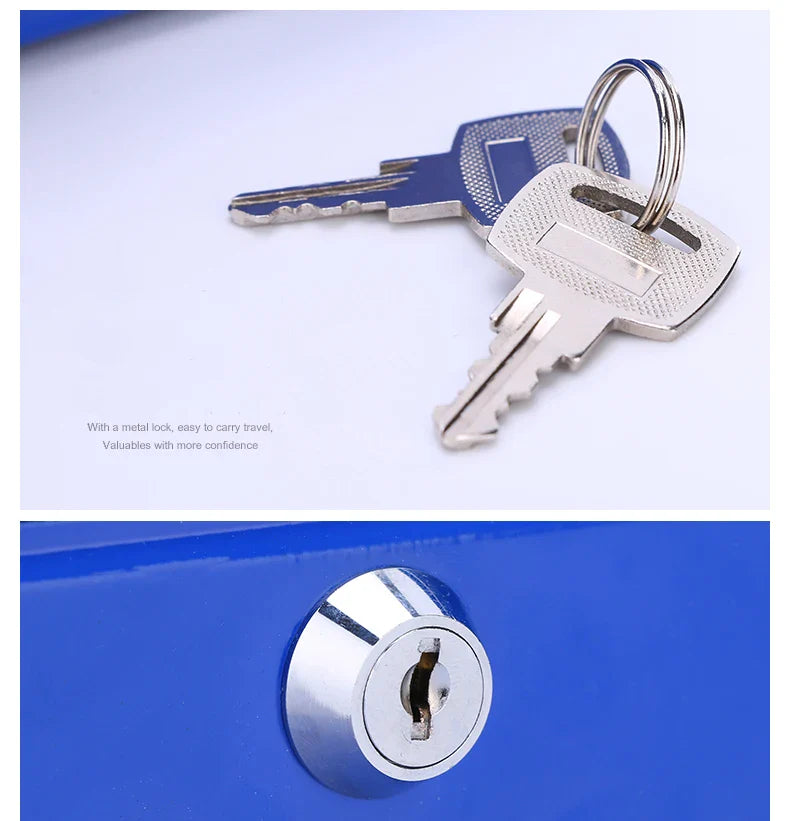 2025 Stainless Steel Petty Cash Money Box with Key Lock – Small Lockable Safe for Home Security & Decoration