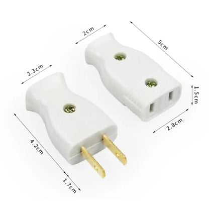 American 2-Pole Bakelite Power Plug - 15A Rewirable US Wiring Adapter Socket Connector for Power Cables