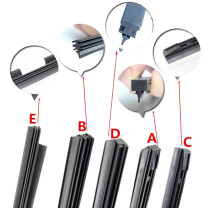 Windscreen Wiper Rubber Insert Refill – 5 Types for Toyota, Volkswagen, Volvo, KIA, BMW, Car Accessories