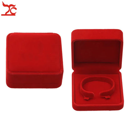 Red Velvet Wedding Jewelry Storage Box – Ring, Earrings, Necklace & Bracelet Organizer Gift Case
