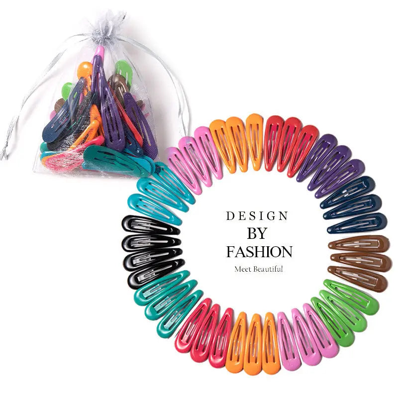 Girls’ Colorful Waterdrop Hairpins — 10/20/30/40PCS Cute Hair Clips & Barrettes Fashion Accessories for Kids