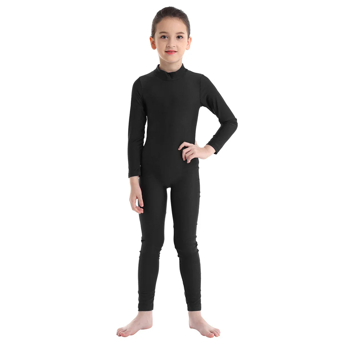 Kids Girls Full Body Gymnastics Bodysuit, Ballet Dance Jersey Leotard, Jumpsuit Sports Unitard, Children Dancewear and Sportswear