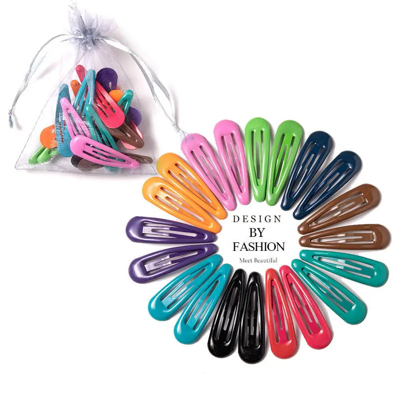 Girls’ Colorful Waterdrop Hairpins — 10/20/30/40PCS Cute Hair Clips & Barrettes Fashion Accessories for Kids