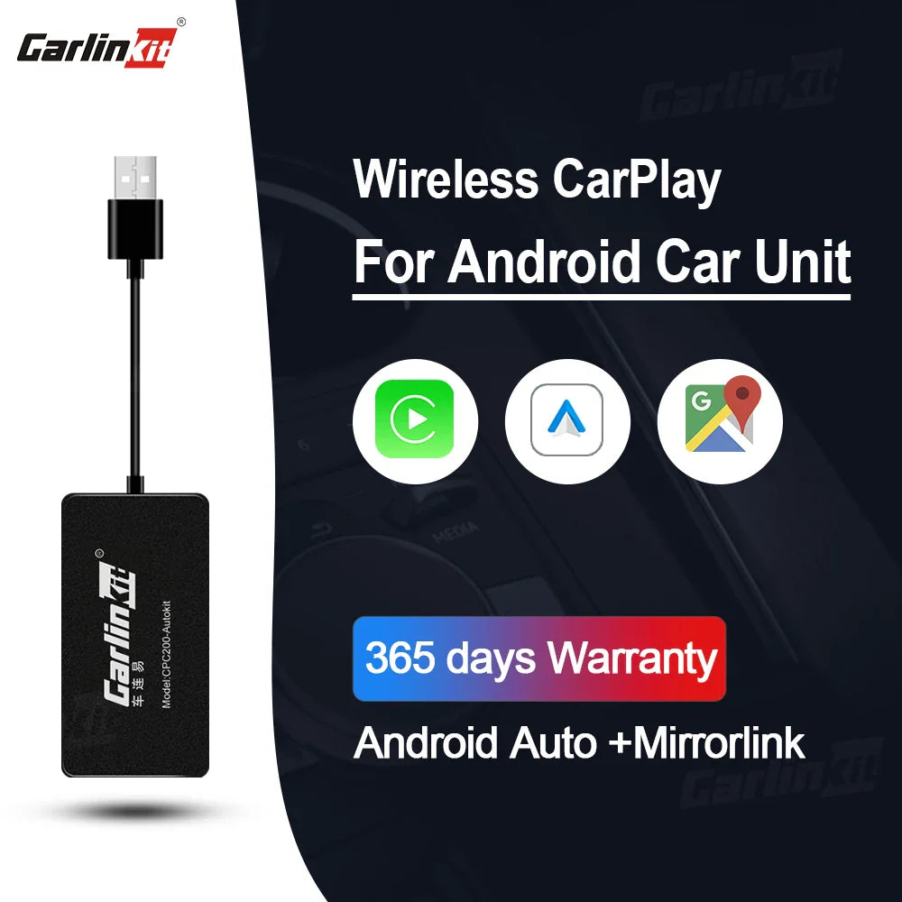 Carlinkit Wireless CarPlay Activator & Android Auto Wired USB Dongle AI Box with Bluetooth Charger & MirrorLink for Android Radio