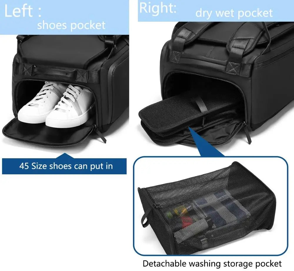 Men’s Sport Gym Bag – Multi-Functional Travel, Fitness & Outdoor Duffle with Dry/Wet Compartments