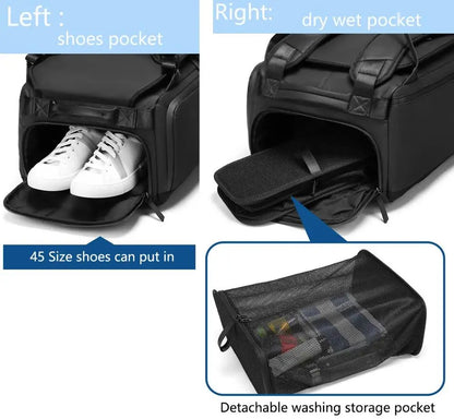 Men’s Sport Gym Bag – Multi-Functional Travel, Fitness & Outdoor Duffle with Dry/Wet Compartments