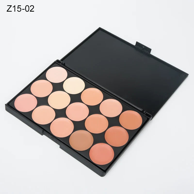 15-Color Professional Concealer & Contour Palette – Full Coverage Camouflage Cream Foundation Makeup Kit