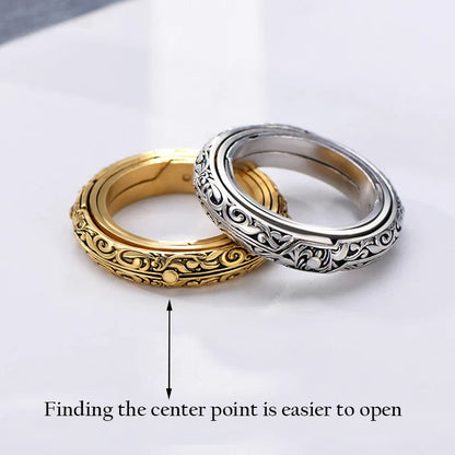 Astronomy Ball Rings: Openable Rotate Sphere Cosmic Planet Letter Ring - Fashion Jewelry for Men & Women, Sizes 7-12
