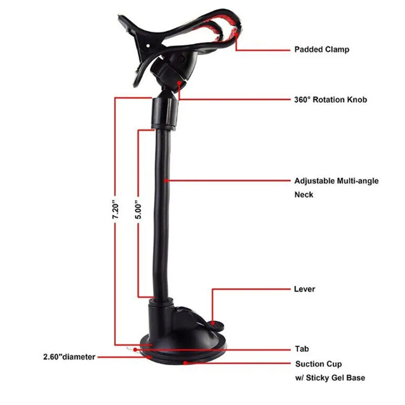 Guitar Phone Stand Holder: Street String Musician's Supplies - Universal Car Sucker Cups Support for Lyrics and Songs