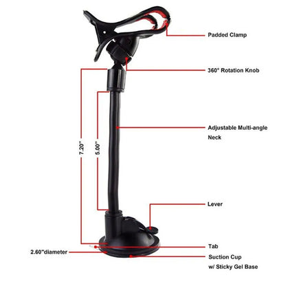 Guitar Phone Stand Holder: Street String Musician's Supplies - Universal Car Sucker Cups Support for Lyrics and Songs