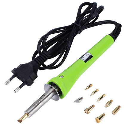 ESI-118 Wood Engraving Pyrography Tool – 220V 30W Wood Burning Pen Set with Soldering & Carving Tips