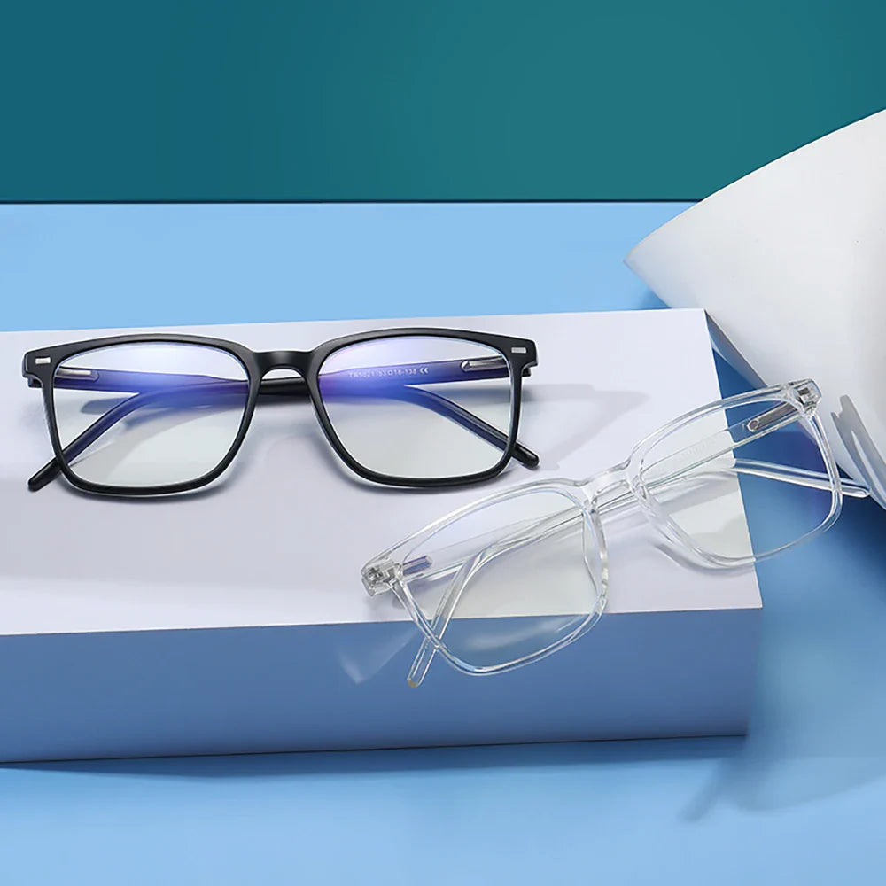 2025 Trending Blue Light Blocking Glasses for Men – TR90 Matte Black Gaming & Computer Eyewear, Transparent Fashion Frame