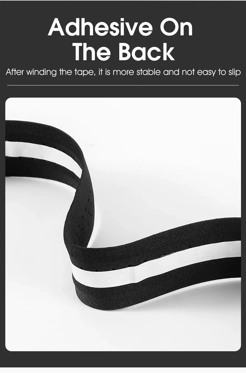 WEST BIKING EVA High Tenacity Handlebar Tape — Shock Absorbing Adhesive Bar Tape with Holes for Road Bikes