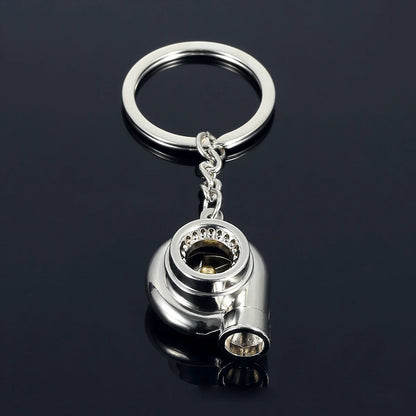Mini Turbocharger Keychain - Spinning Turbine Keyring for Car Interior Accessories & Key Fob