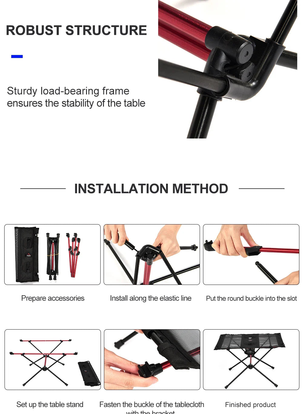 Widesea Camping Folding Table – Portable Picnic & Travel Furniture for Outdoor Fishing & Tourism