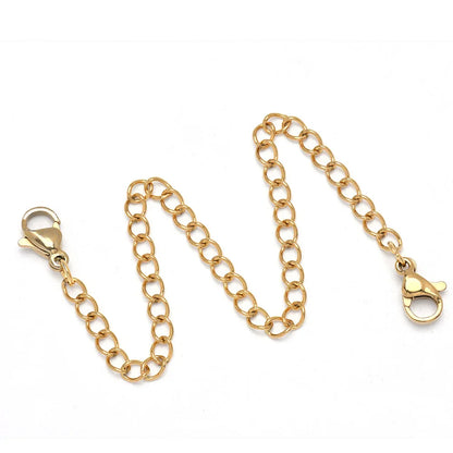 5PCS Stainless Steel Necklace & Bracelet Extender Chains – Lobster Clasp Extension Chains for Jewelry Making & Anklets
