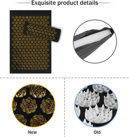 Pranamat Eco Lotus Spike Mat — Acupressure Massage Cushion for Neck, Back & Feet, Kuznetsov Applicator Yoga Therapy